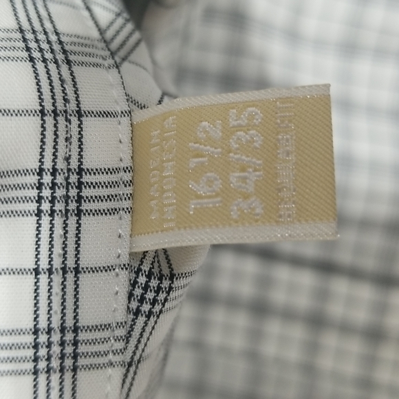 MICHAEL MICHAEL KORS White Gray Plaid Oeko-Tex Button Down Shirt in Shadow - Picture 3 of 14